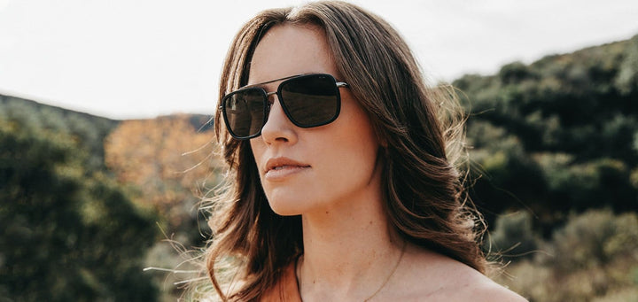 Matte Black*Walnut*Grey + Matte Black*Walnut*Grey Polarized | Shwood Grant Acetate Sunglasses Matte Black